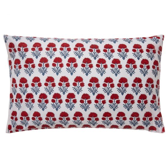 Hana-Lotus Reversible Pillow Case - Red